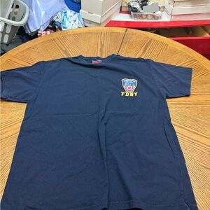 DNY Navy Short-Sleeve Tee with FDNY Patch